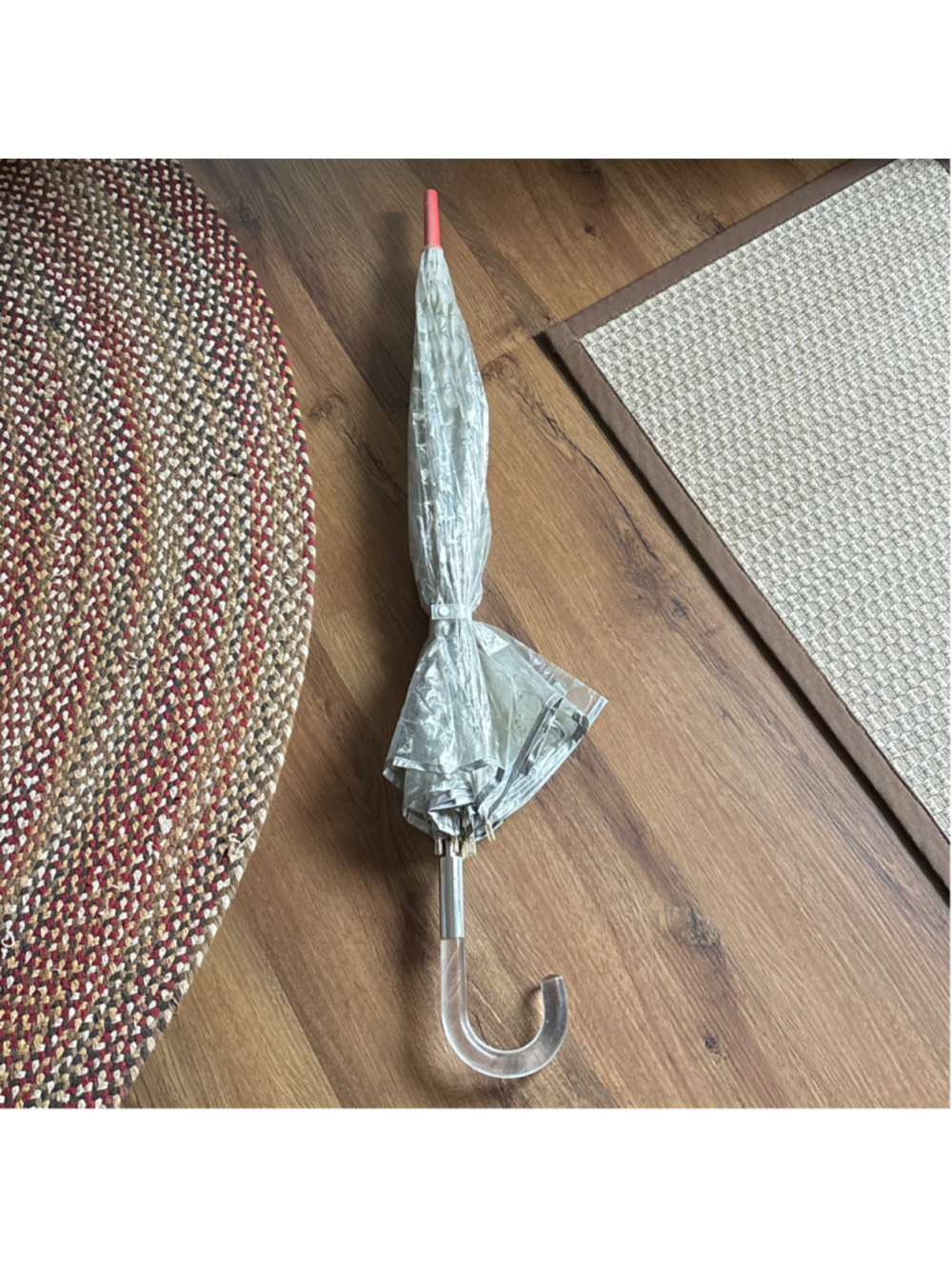 Women's Coach Clear and Silver Logo Print Umbrella, One Size